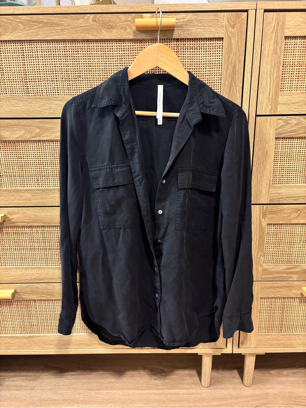 Babaton Black Lightweight Button-Up Shirt Jacket